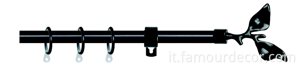 Stump leaf shape head aluminum alloy curtain rod